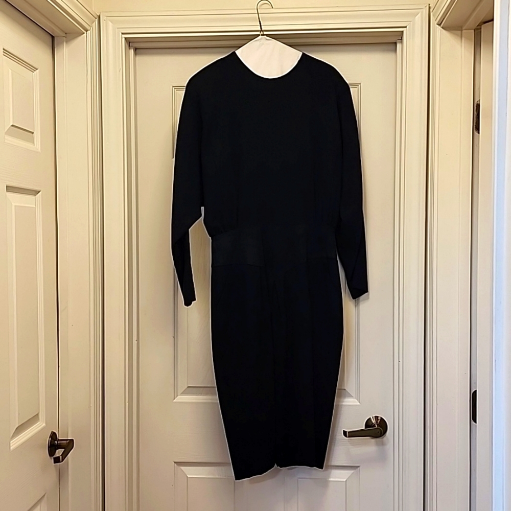 Black Dress by Michelle Stuart, 100% Wool, Vintage.